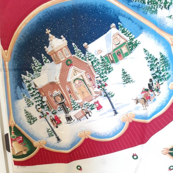 NEW Daisy Kingdom Antique Village Tree Skirt or Tablecloth Fabric Panel - Picture 8 of 12